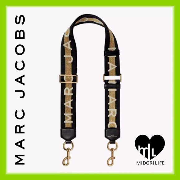 MARC JACOBS The Logo Webbing Strap – Gold Multi - Picture 1 of 6